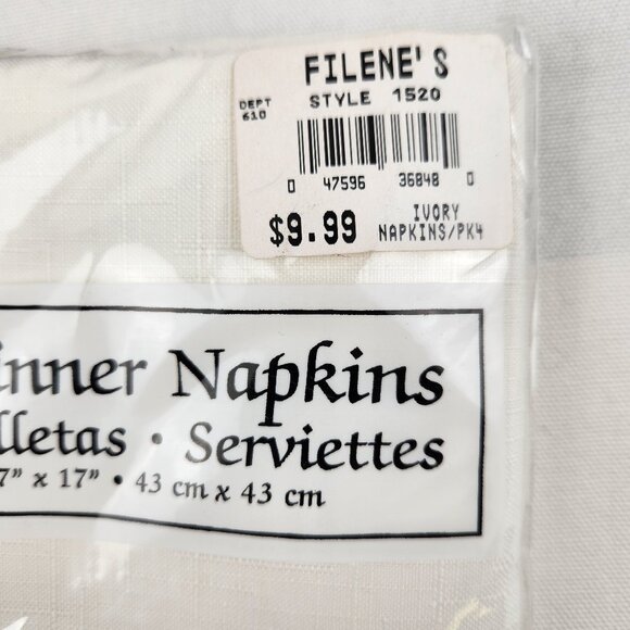 Vintage Bardwil Linen Napkins Set | Classic White | Filene’s Label | Gift Ready - Picture 3 of 6